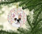 French Bulldog White #1 Christmas Ceramic Ornament