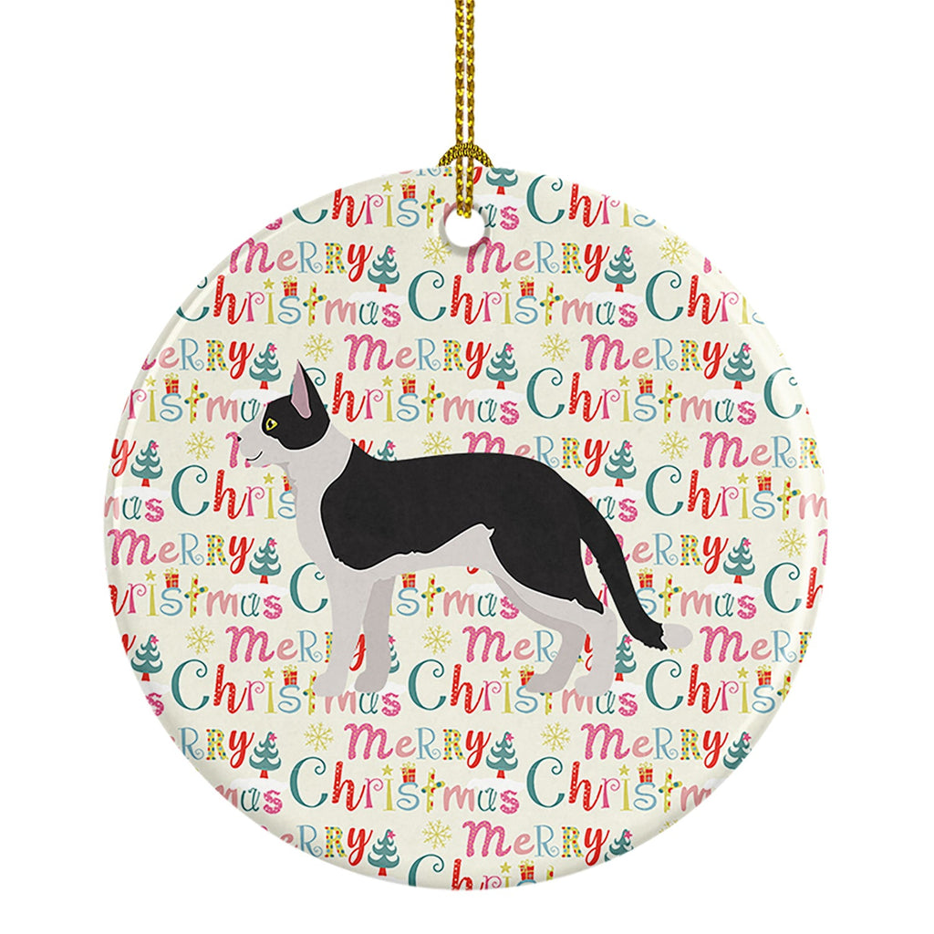 Bicolour Aegean Cat Christmas Ceramic Ornament