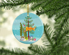 Bubble Eyed Goldfish Merry Christmas Ceramic Ornament