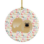 Pekingese Merry Christmas Ceramic Ornament