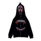 Ladies' Street Skull Rhinestone Zip Hoodie | Streetwear