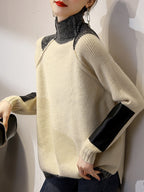 Winter Women's High Neck Loose Knitted Christmas Sweater