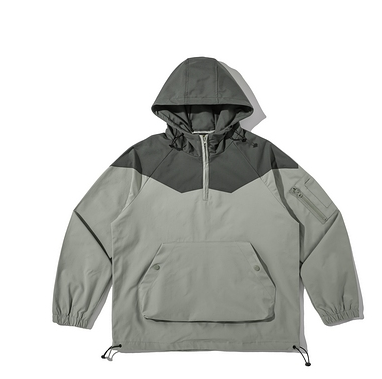 Color Matching Tooling Hooded Pullover Jacket Unisex | Streetwear