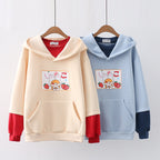 Strawberry Print Fleece Padded Sweater for Girls