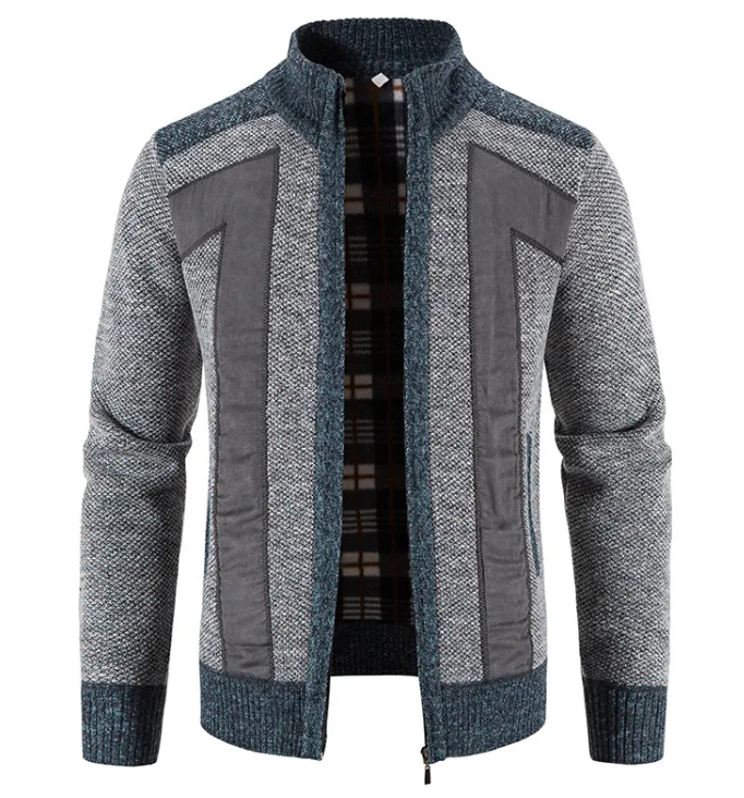 Men’s Stand Collar Plush Sweater