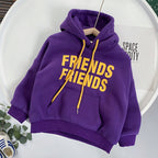 Padded Hooded Sweater with Colorful Letters for Kids