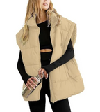 Solid Color Cotton-padded Vest Coat