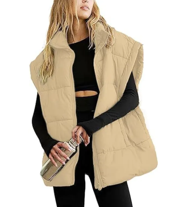 Solid Color Cotton-padded Vest Coat