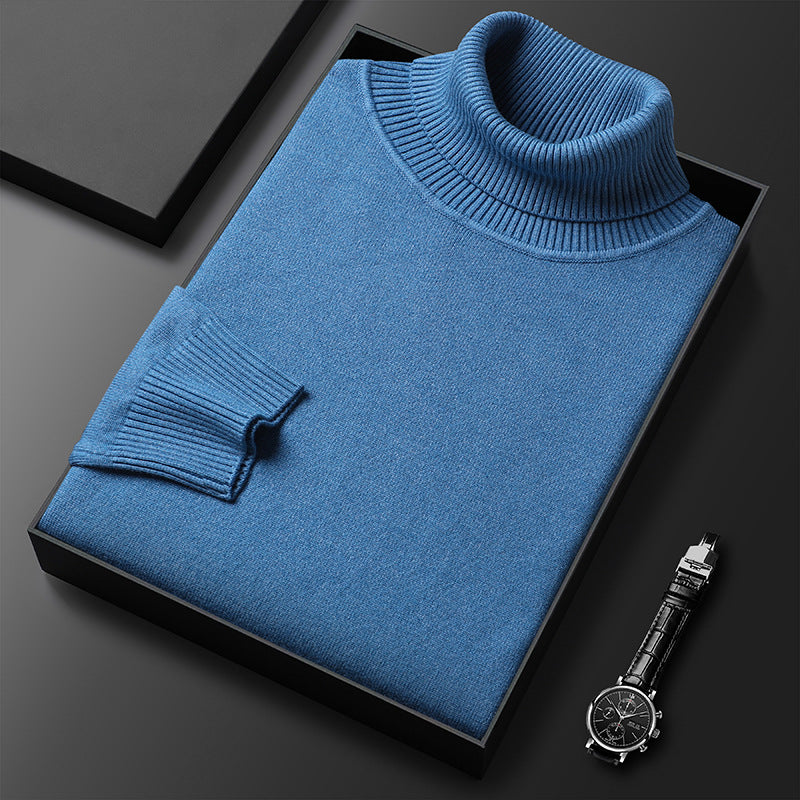 Slim-Fit Solid Color Turtleneck Pullover Sweater | Streetwear