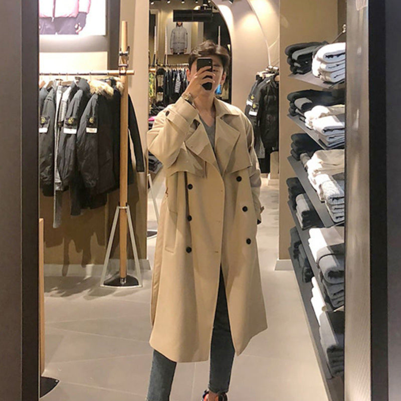 Stylish Mid-Length Loose Over-the-Knee Coat