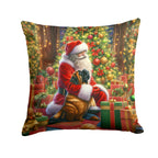 Mastiff and Santa Claus Throw Pillow