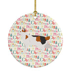 Korean Bobtail Cat Christmas Ceramic Ornament