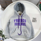 Padded Hooded Sweater with Colorful Letters for Kids