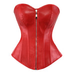 Gothic Punk PU Zipper Shaping Bodysuit for Women