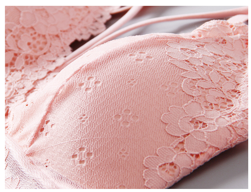 Cross Lace Bustier Bra with Lace Design