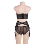 Lingerie Set with Bra, Garter, and Panties (Style 80457)