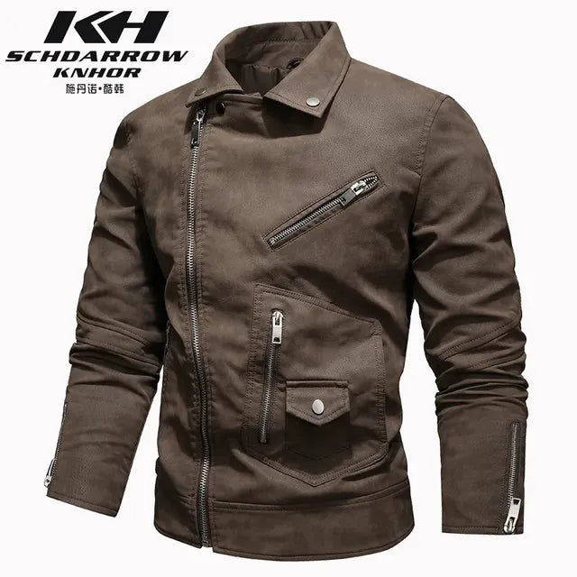 Men's Winter Leather Biker Jacket 2022