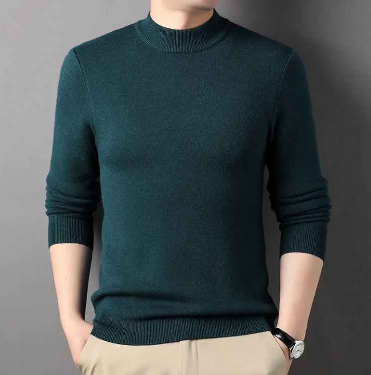Men's Half-high Collar Sweater Fashion Simple Pullover | Streetwear