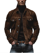 Corduroy Striped Jacket with Pockets