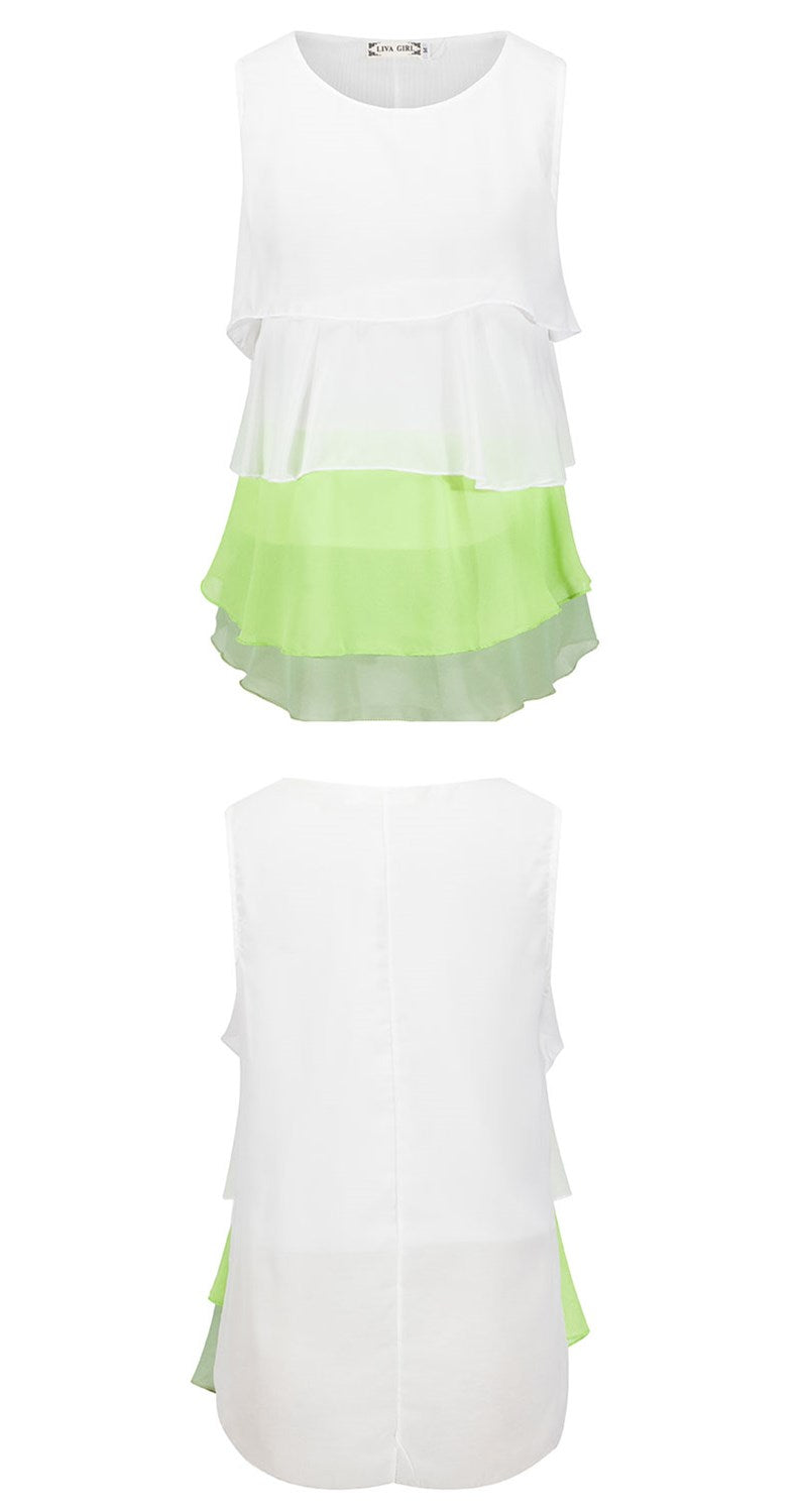 LIVA Chiffon Sleeveless Top and Camisole Blouse