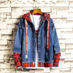 Retro Denim Jacket for Men with Letter Print Design