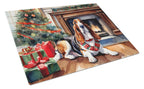 Basset Hound Cozy Christmas Glass Cutting Board