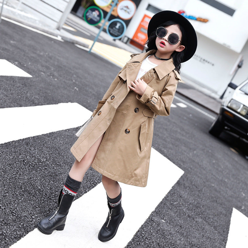 Girls' Pure Color Windbreaker for Children