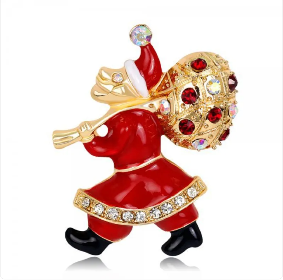 Fashion Bow Tie Wreath Brooch Christmas Gift