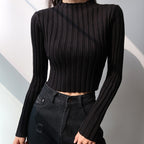 Vintage American Style Long Sleeve Turtleneck Sweater