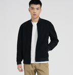 Solid Knit Cardigan with Baseball Collar