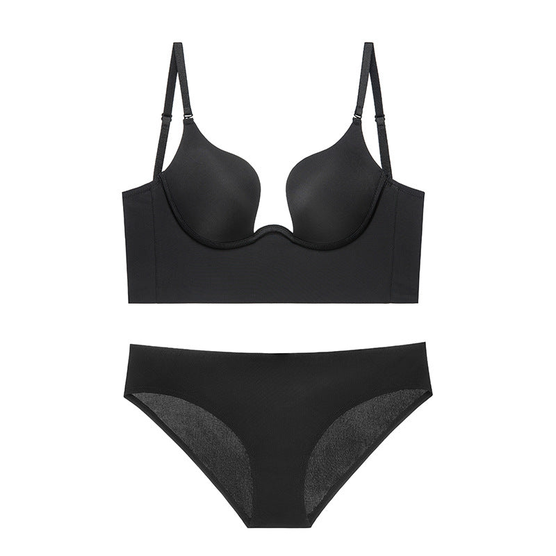Seamless Backless Bra Set with U-Shaped Design
