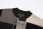 Men's Thick Knit Long Cardigan with Stand Collar