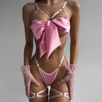 2023 Sexy Lace Bra Set with Bow and Steel Support