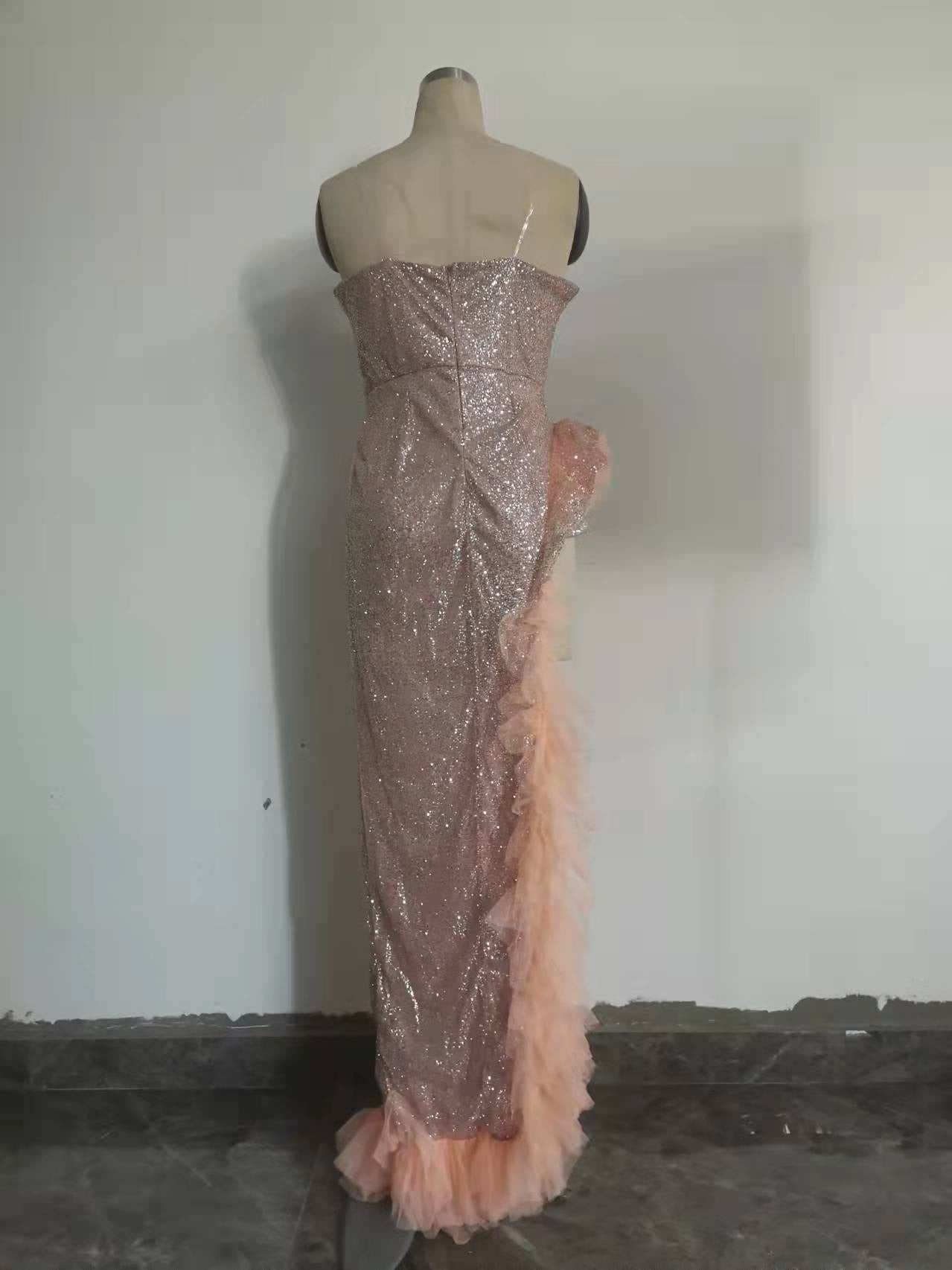 Sexy Sequined Tube Top Dress
