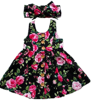 Girls Cotton Summer Floral Dress with New Pattern
