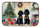 Poodle Cozy Christmas Dish Drying Mat