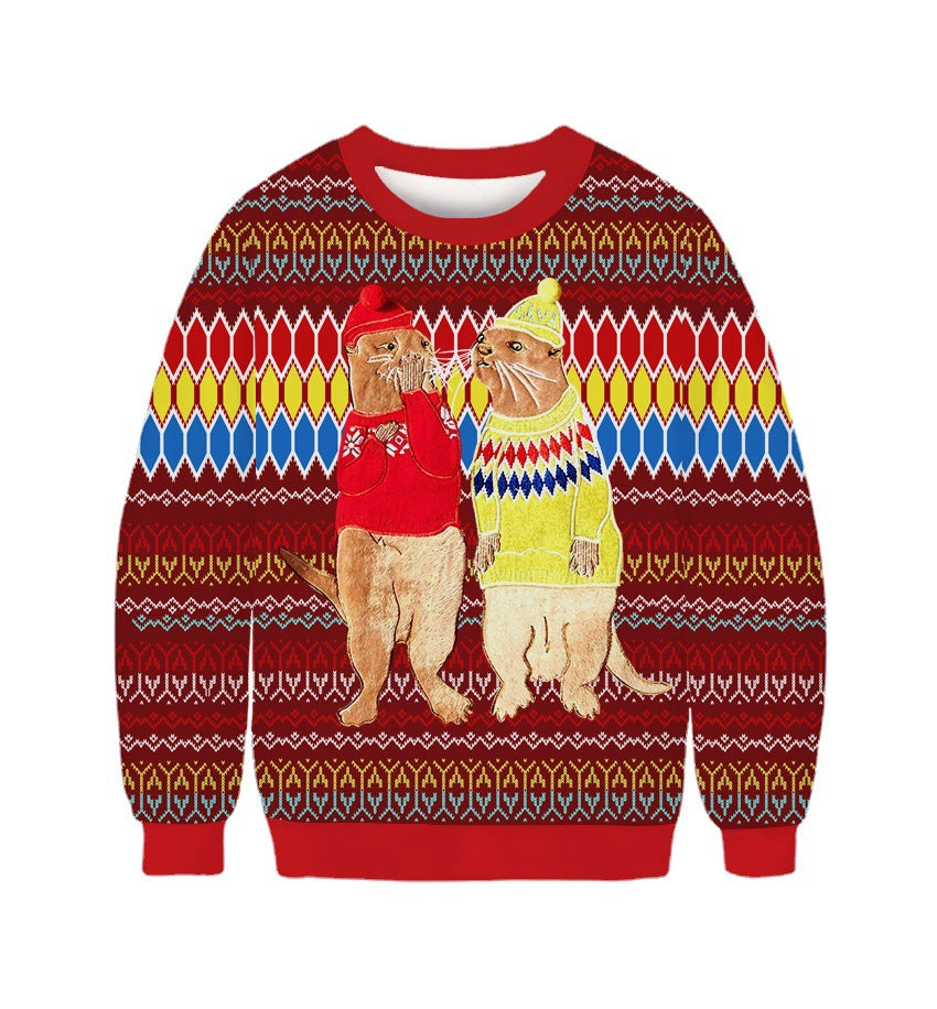 Cute 3D Printed Elk Christmas Sweatshirt for Women | Streetwear