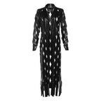 Lapel Hollow Cardigan Trench Coat for Women