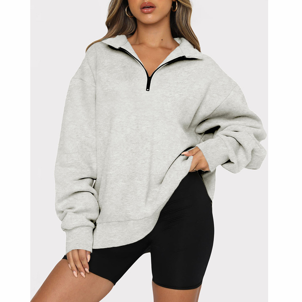 Half-Zip Long Sleeve Pullover Sweatshirt | Streetwear