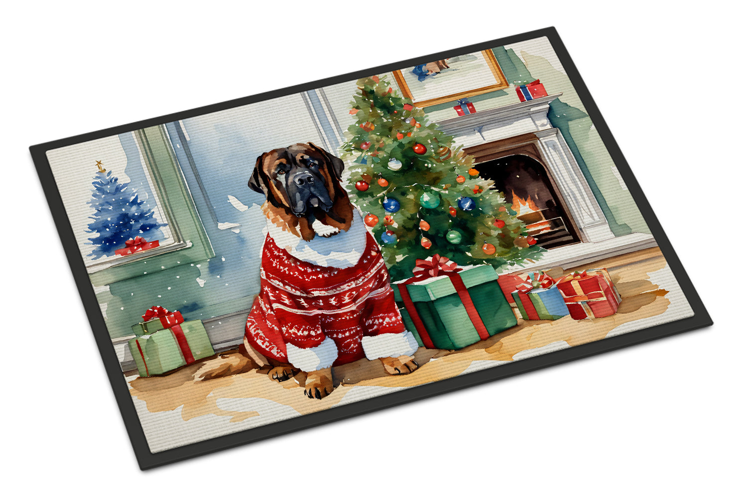 Tibetan Mastiff Cozy Christmas Doormat