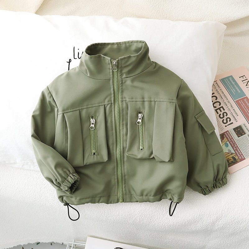 Children's Fleece-lined Stitching Jacket for Tooling