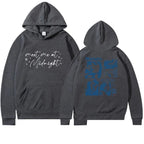 2024 Pure Cotton Midnight Hoodie with Retro Print | Streetwear