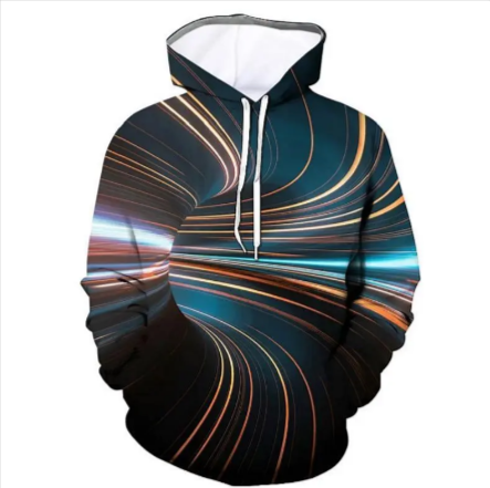 Weiouma Vortex Print Long-Sleeve Hoodie | Streetwear
