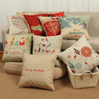 Christmas Deer Tree Pattern Cushion Cover in Cotton Linen