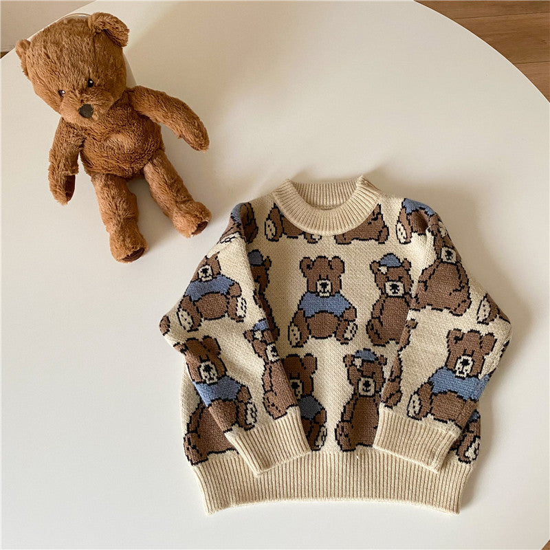 Children's Unisex Cartoon Bear Sweater Clothing