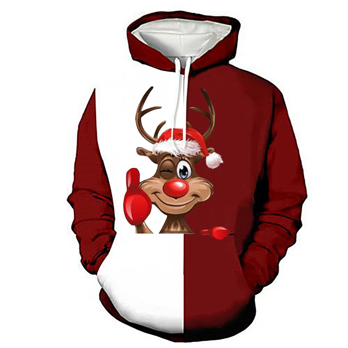 Color Block Hooded Plus Velvet Padded Sweatshirt | Streetwear
