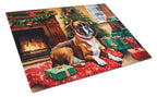 Boxer Cozy Christmas Glass Cutting Board