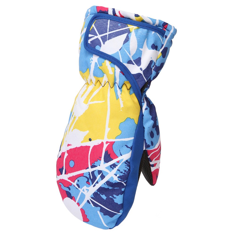 Children's Warm Mittens with Colorful Stitching