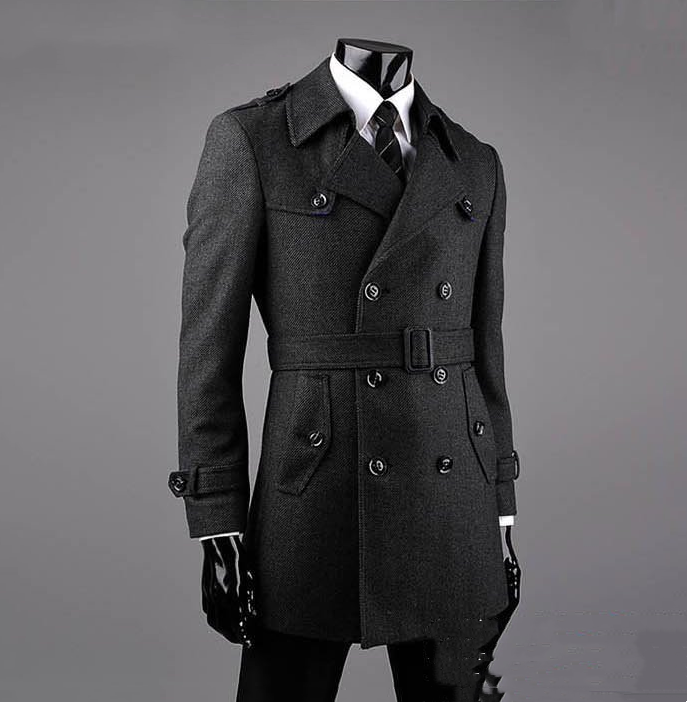 Loose Cashmere Trench Coat for Young and Middle-aged