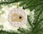 Pekingese Merry Christmas Ceramic Ornament